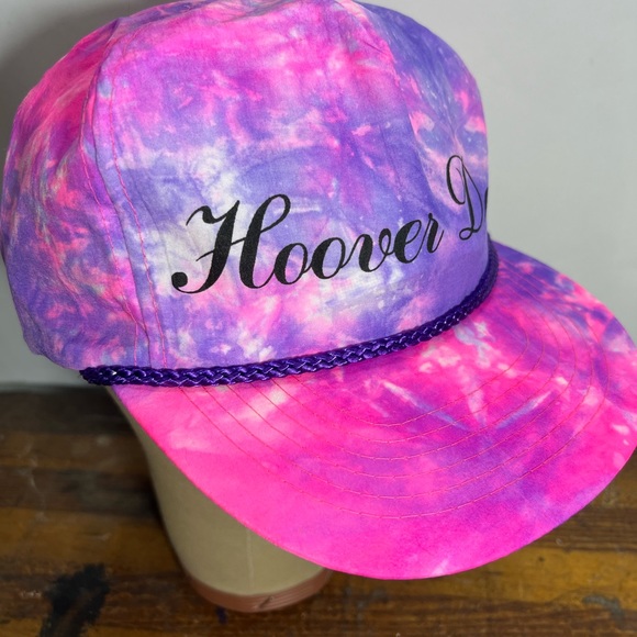 Vintage SnapBack cap Hoover Dam neon tie dye Trucker Hat - Picture 8 of 10
